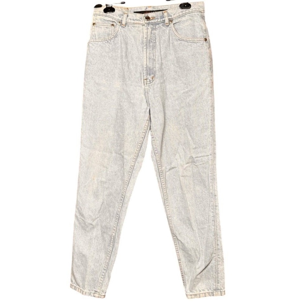 Vintage 90s High Waisted Mom Jeans Light Acid Wash Blue Freego Ladie 30 Festival